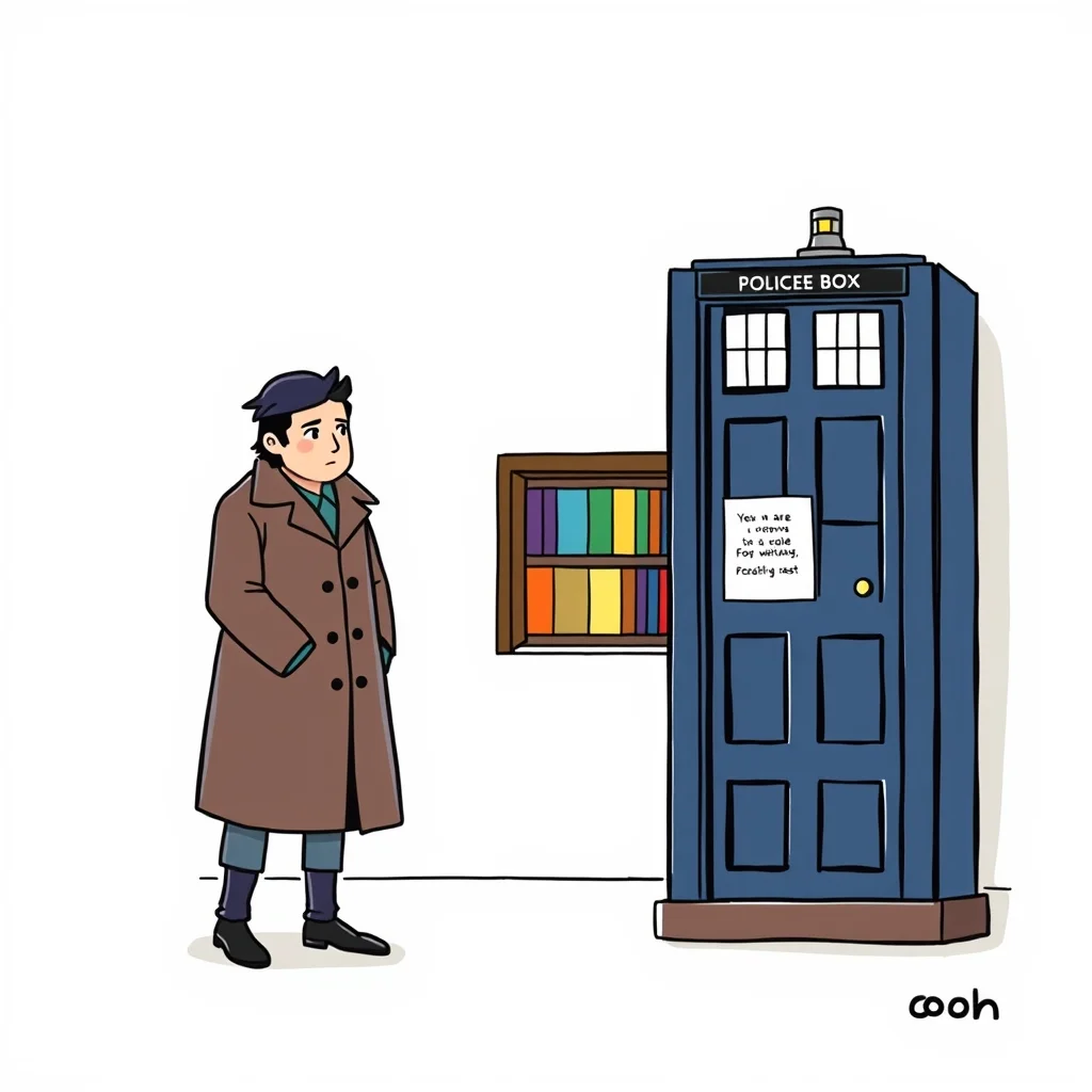 Mnemonic illustration for 交番 — police box