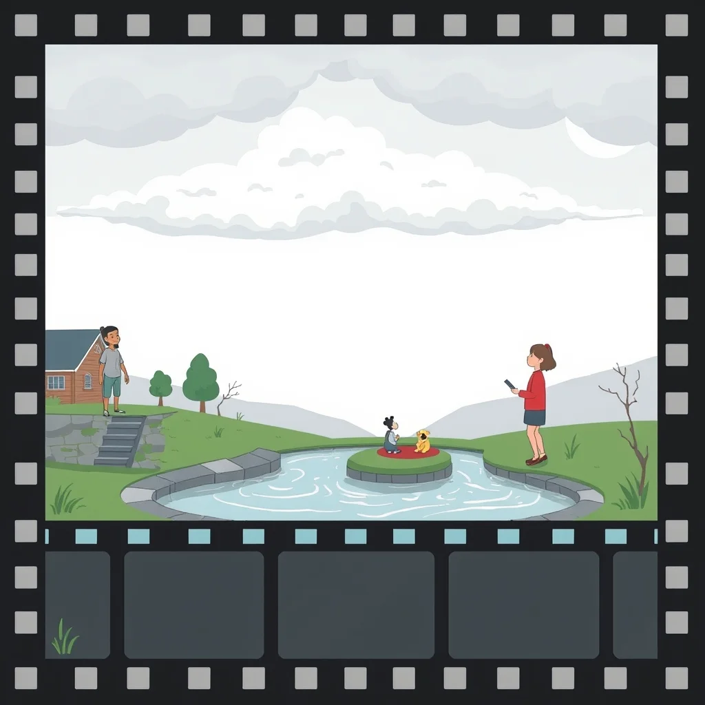 Mnemonic illustration for 曇り — cloudy weather