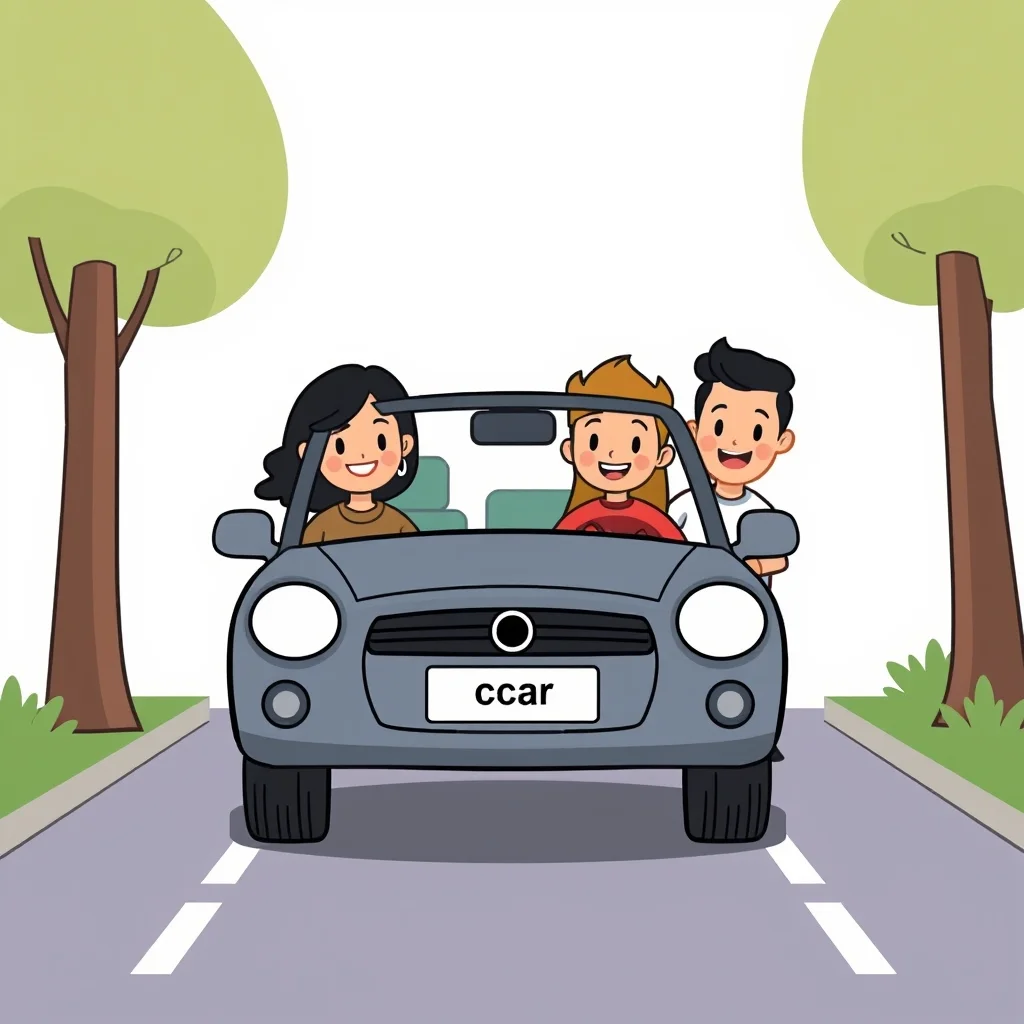 Mnemonic illustration for 車 — car