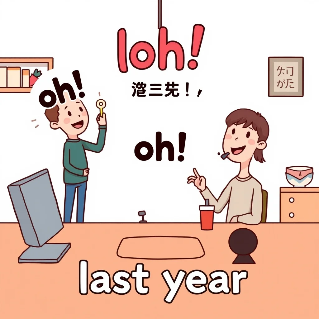 Mnemonic illustration for 去年 — last year