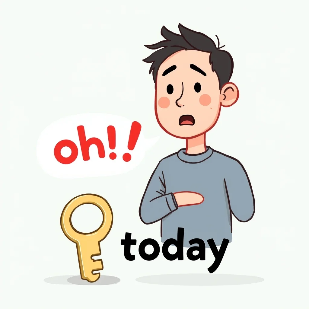 Mnemonic illustration for 今日 — today