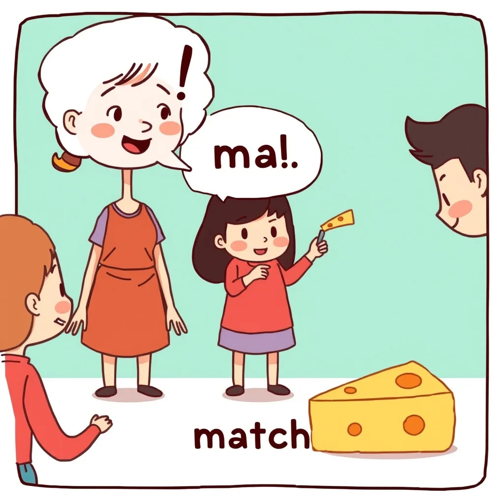 Mnemonic illustration for マッチ — match