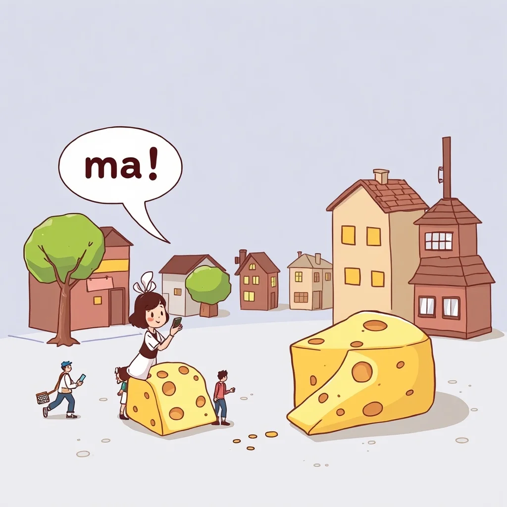 Mnemonic illustration for 町 — town