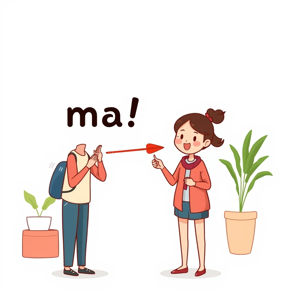 Mnemonic illustration for まだ — still, not yet