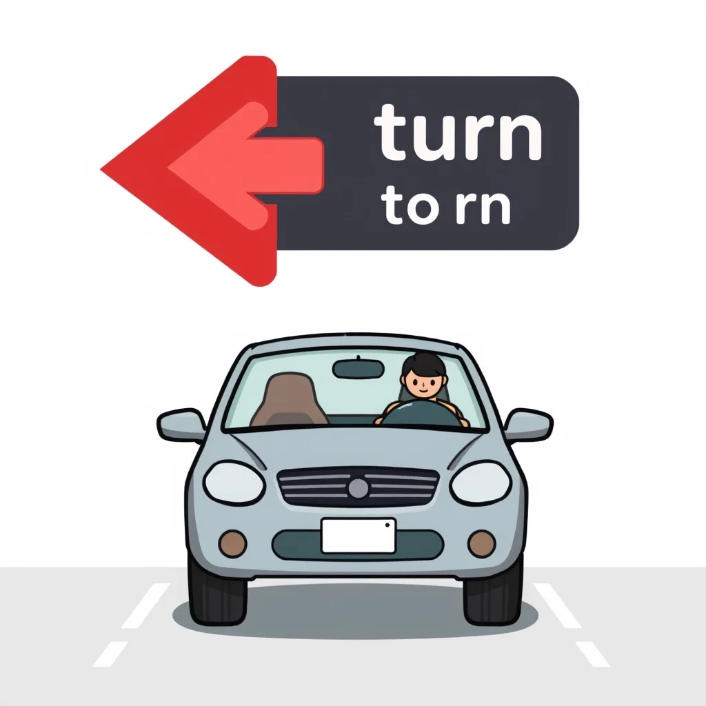 Mnemonic illustration for 曲がる — to turn