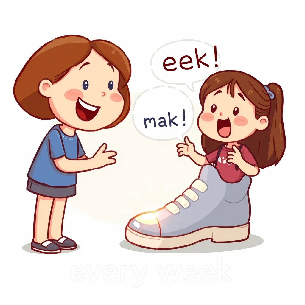 Mnemonic illustration for 毎週 — every week