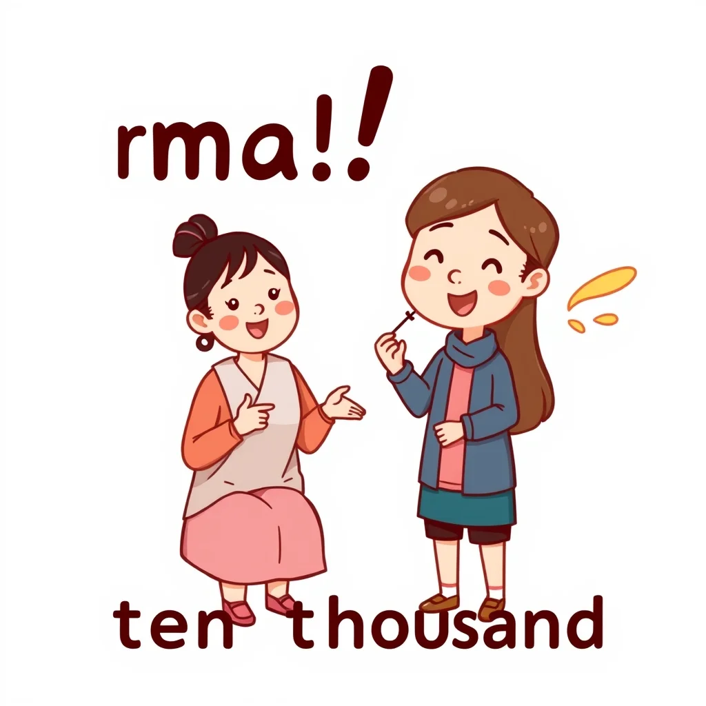 Mnemonic illustration for 万 — ten thousand