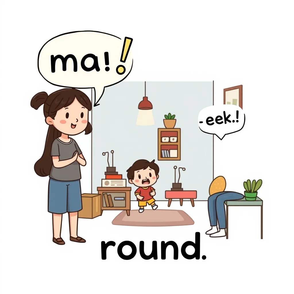Mnemonic illustration for 丸い — round
