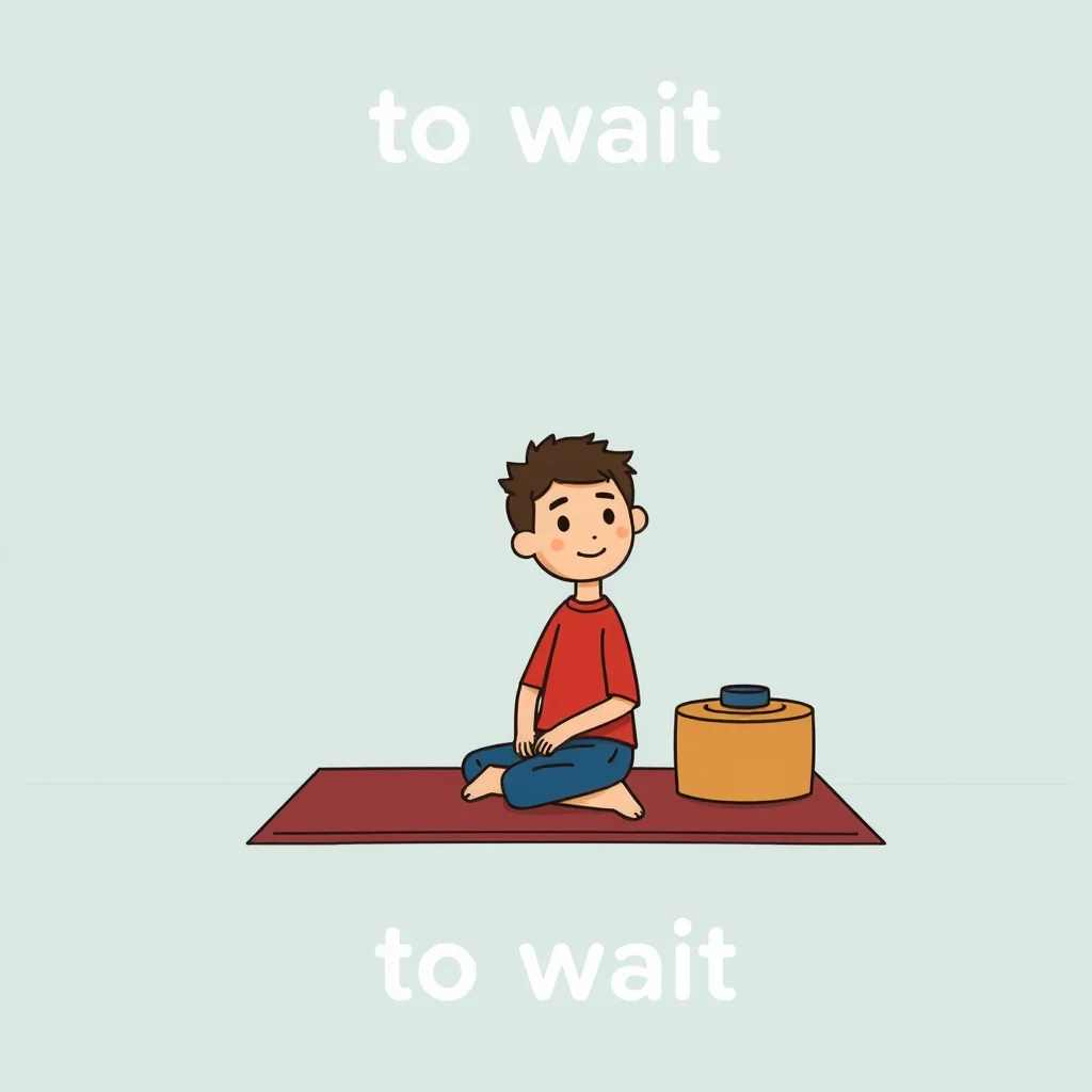 Mnemonic illustration for 待つ — to wait