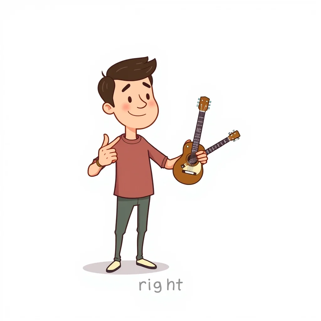 Mnemonic illustration for 右 — right
