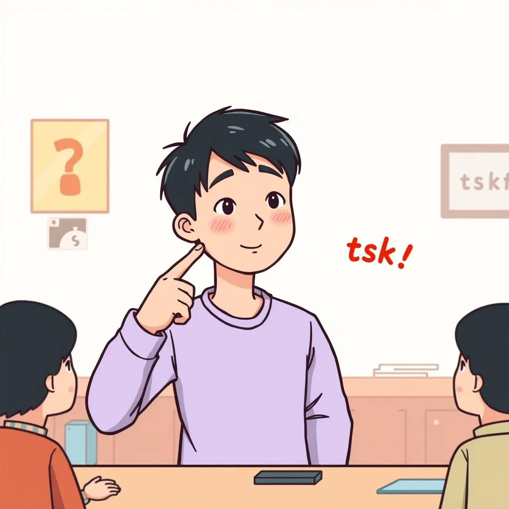 Mnemonic illustration for 三つ — three things