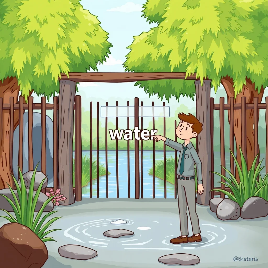 Mnemonic illustration for 水 — water