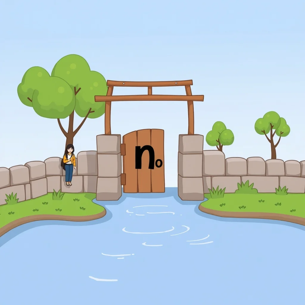 Mnemonic illustration for 門 — gate