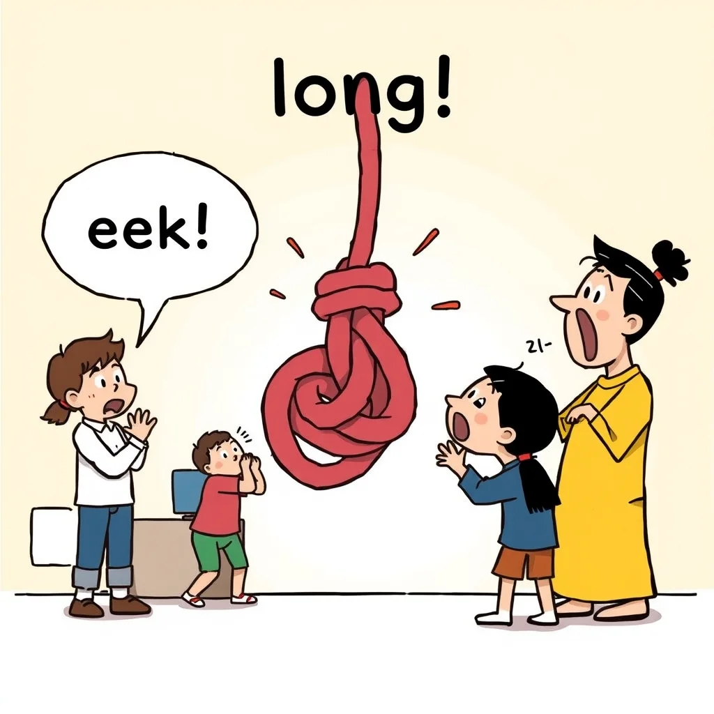 Mnemonic illustration for 長い — long