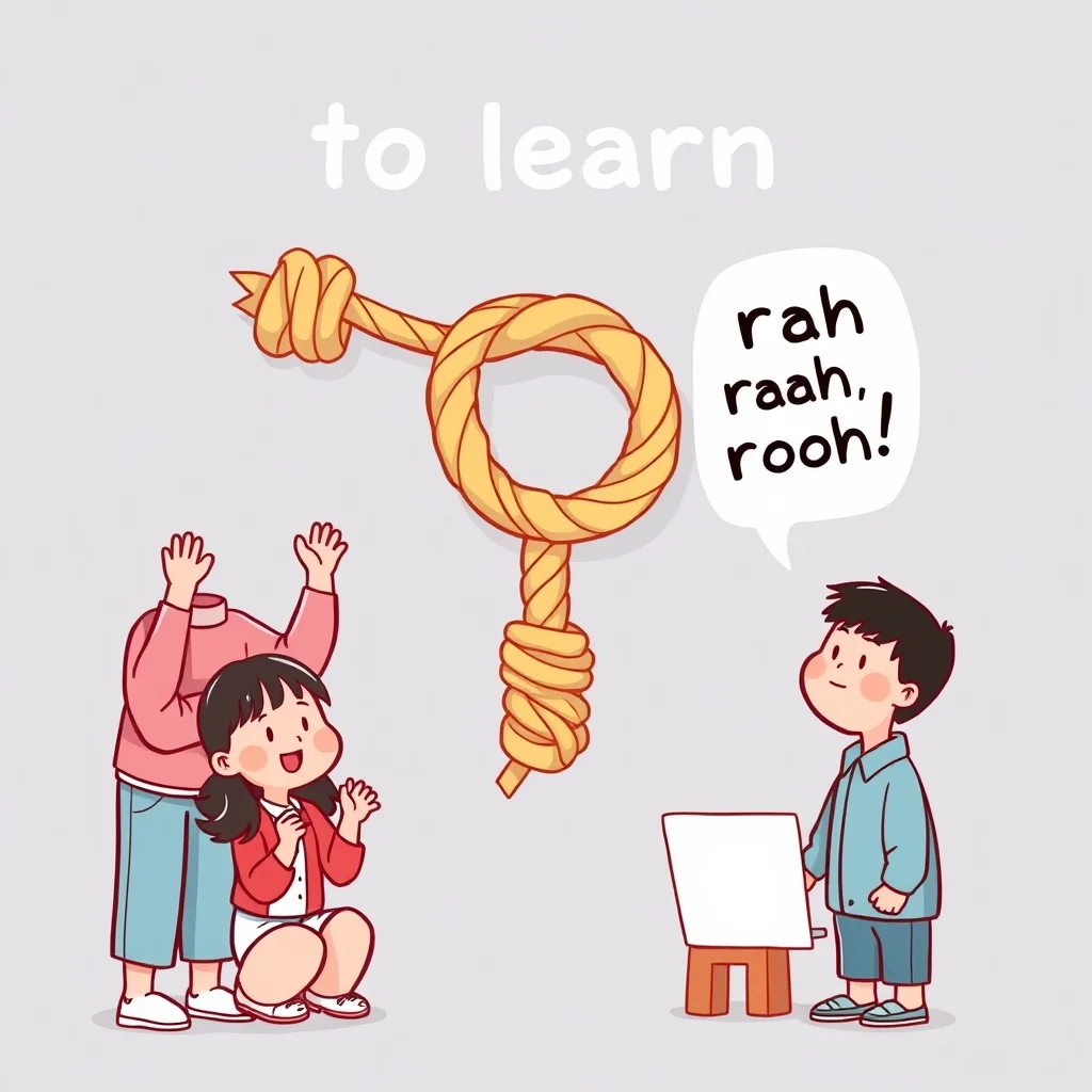Mnemonic illustration for 習う — to learn