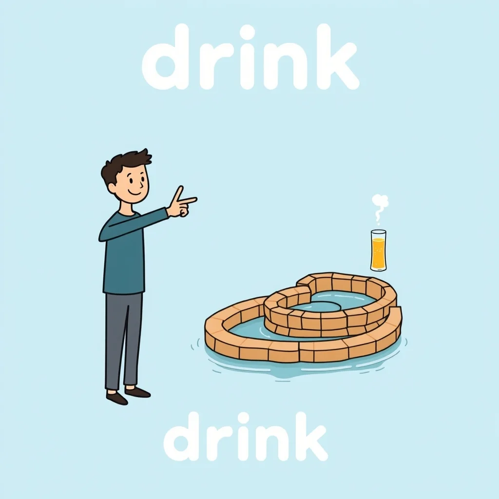 Mnemonic illustration for 飲み物 — drink, beverage