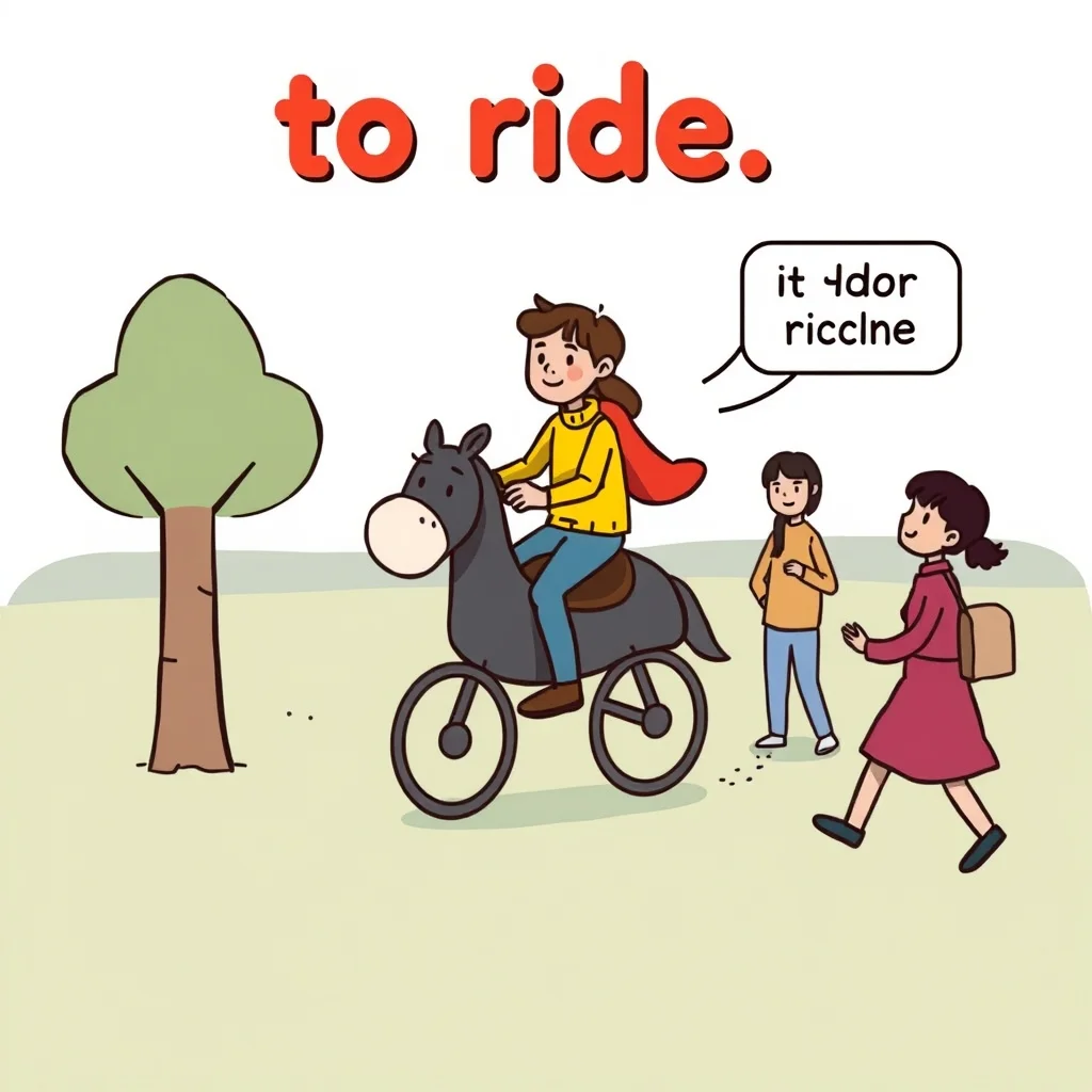 Mnemonic illustration for 乗る — to ride
