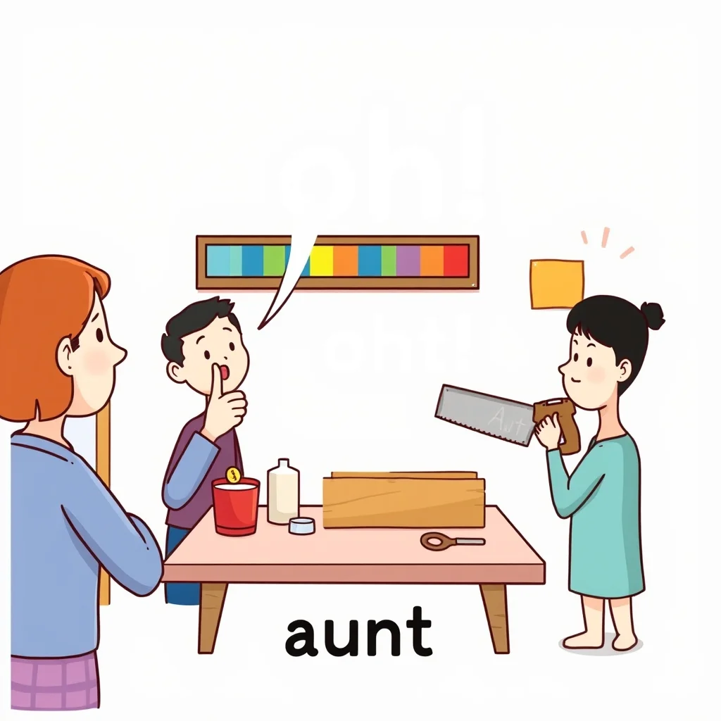 Mnemonic illustration for 伯母さん — aunt