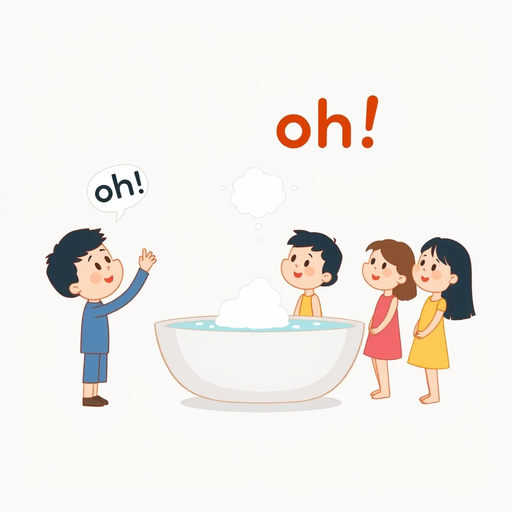 Mnemonic illustration for お風呂 — a bath