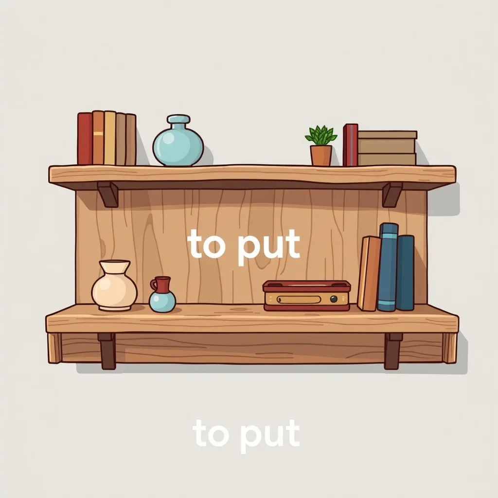 Mnemonic illustration for おく — to put