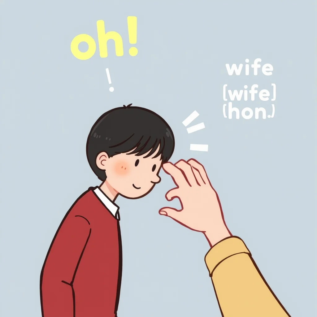 Mnemonic illustration for 奥さん — (someone else's) wife (hon.)
