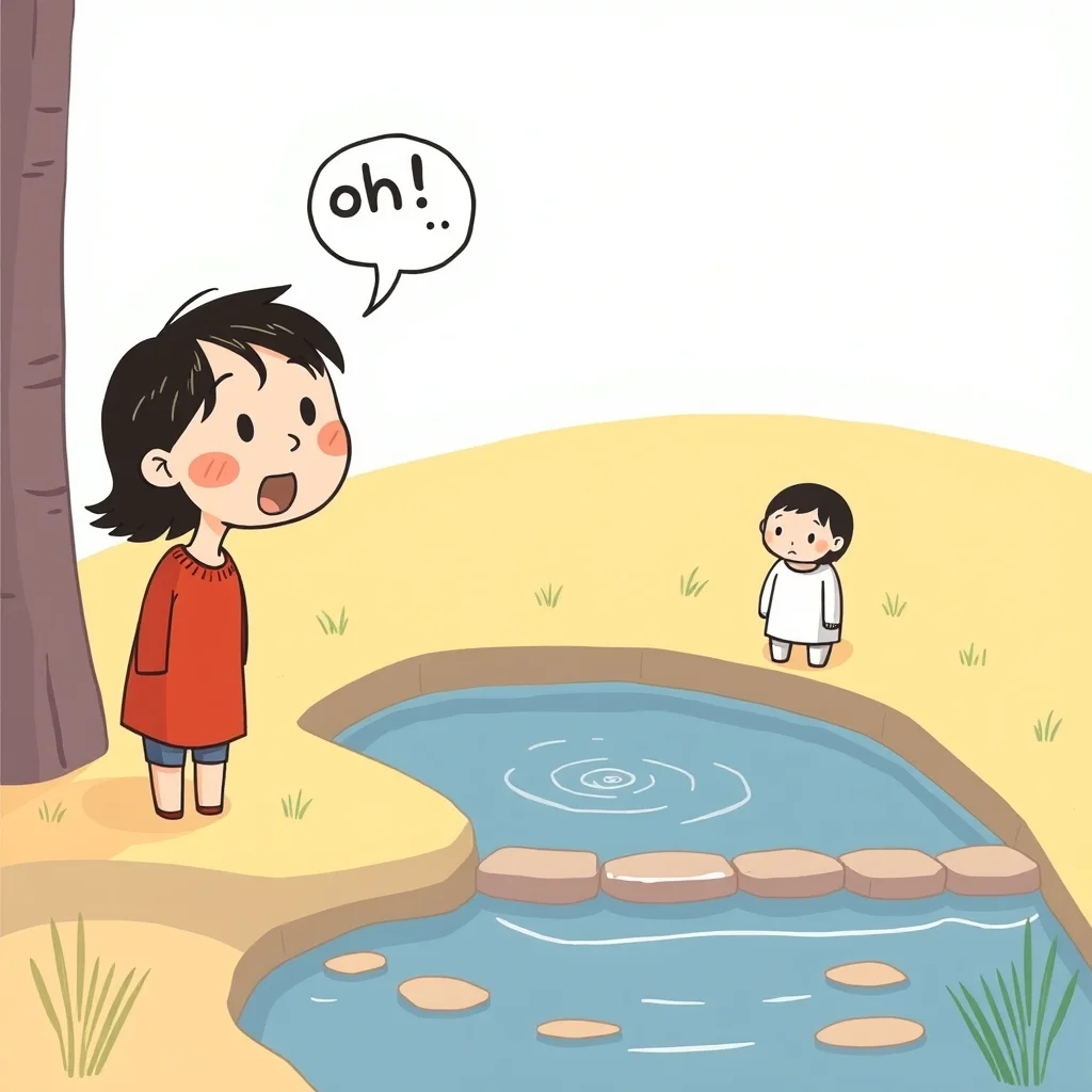 Mnemonic illustration for 面白い — interesting