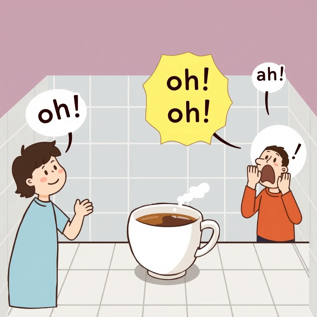 Mnemonic illustration for お手洗い — toilet, restroom, bathroom (lit., a place to wash one's hands)