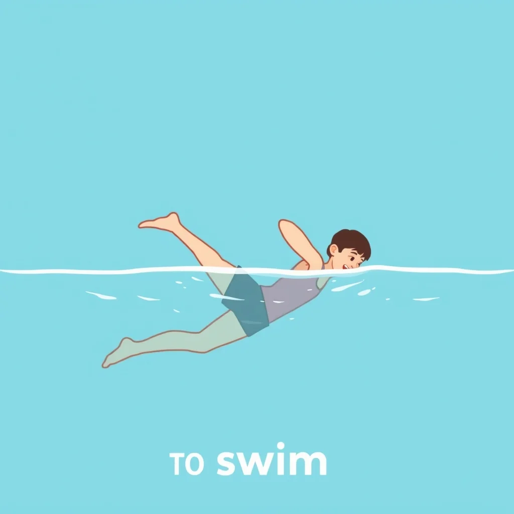 Mnemonic illustration for 泳ぐ — to swim