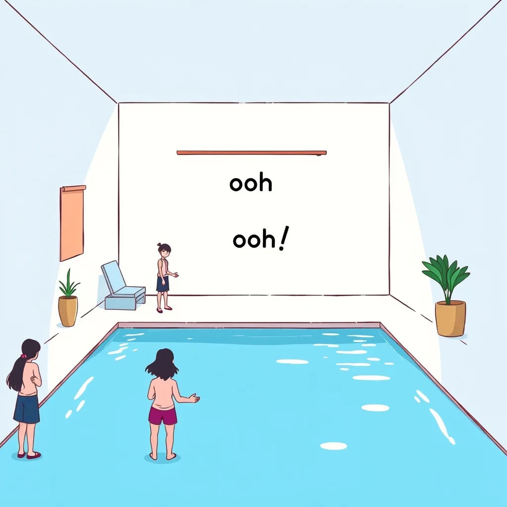 Mnemonic illustration for プール — swimming pool