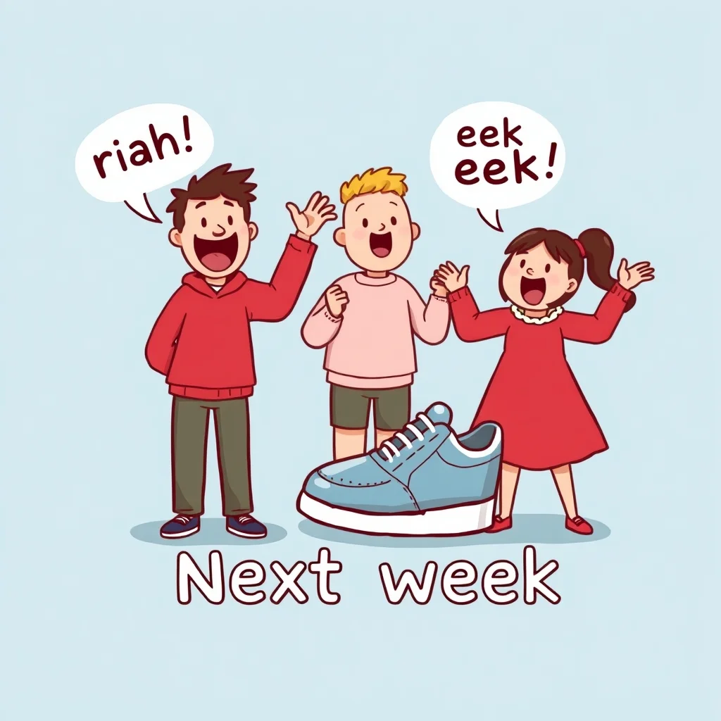 Mnemonic illustration for 来週 — next week