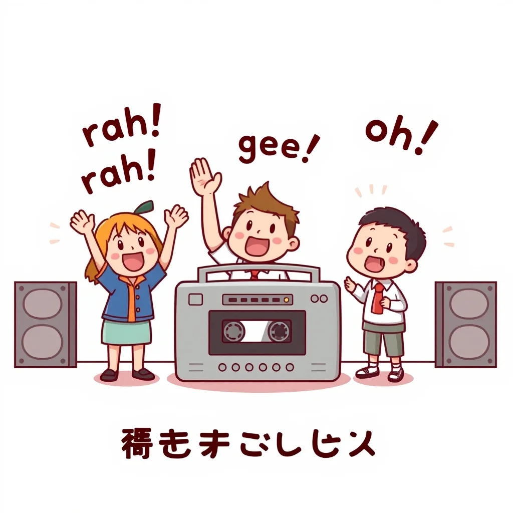 Mnemonic illustration for ラジオカセ — radio cassette player