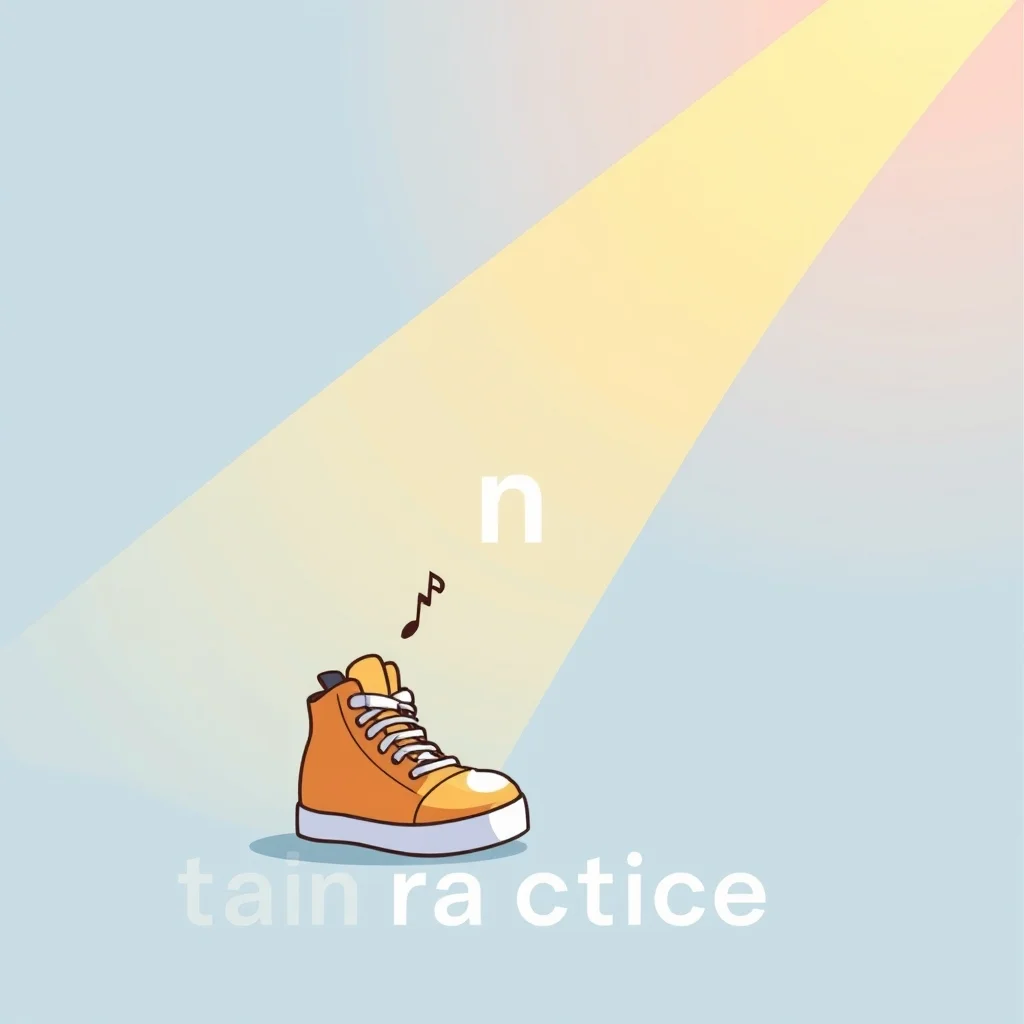 Mnemonic illustration for 練習 — (to) practice