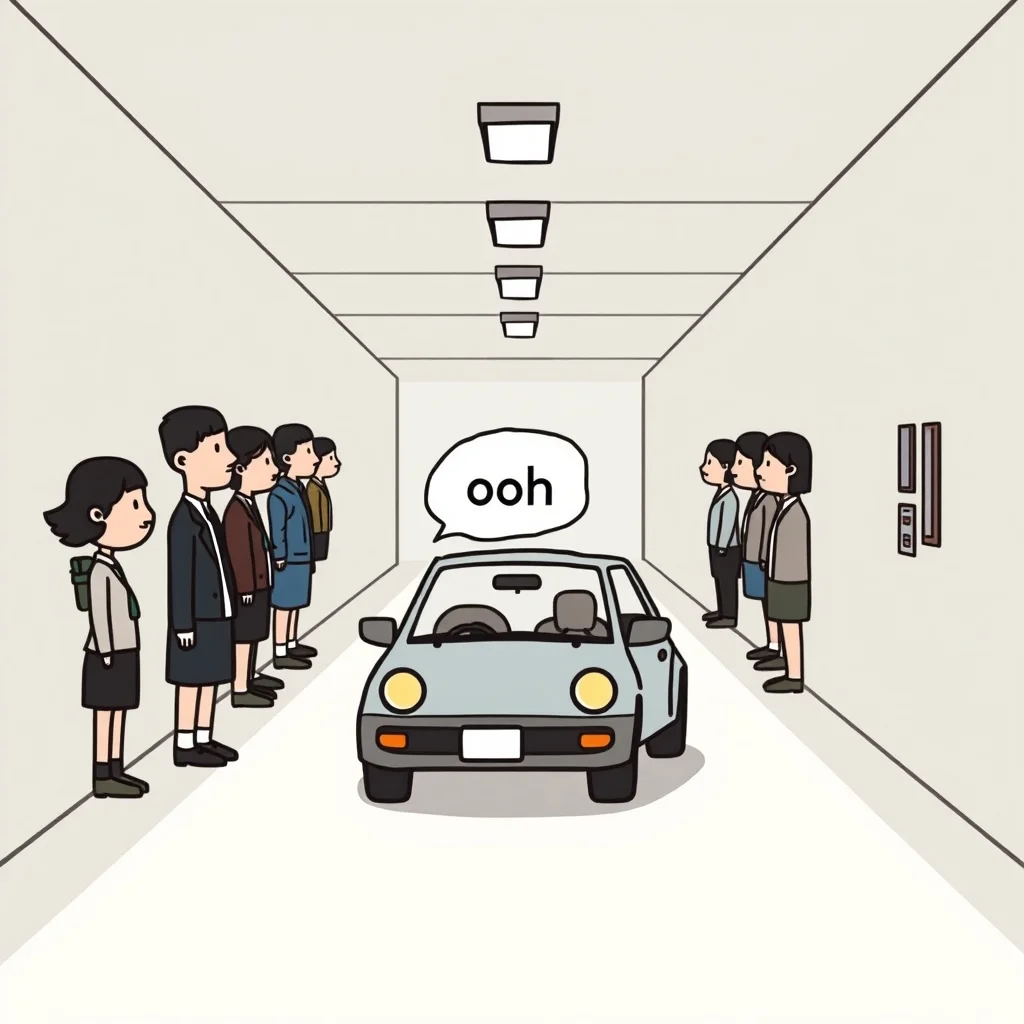 Mnemonic illustration for 廊下 — corridor