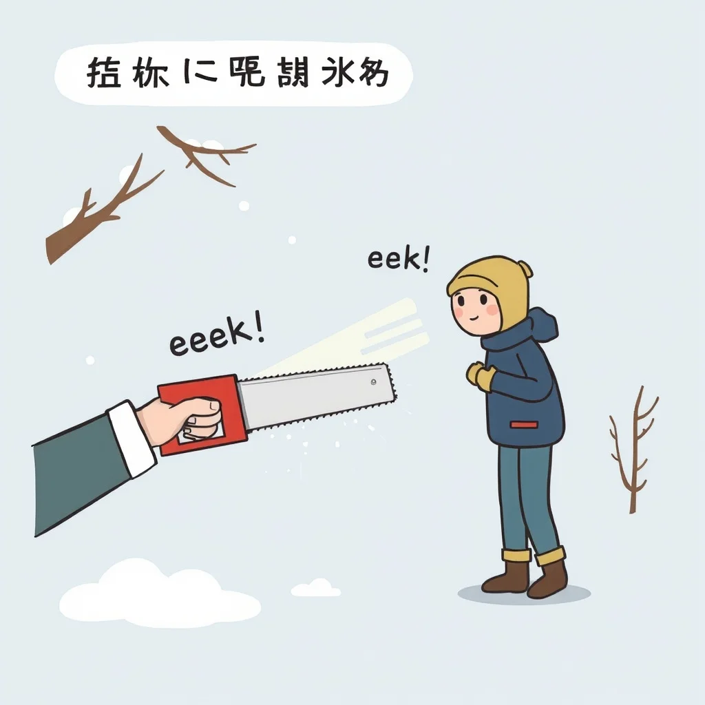 Mnemonic illustration for 寒い — cold weather