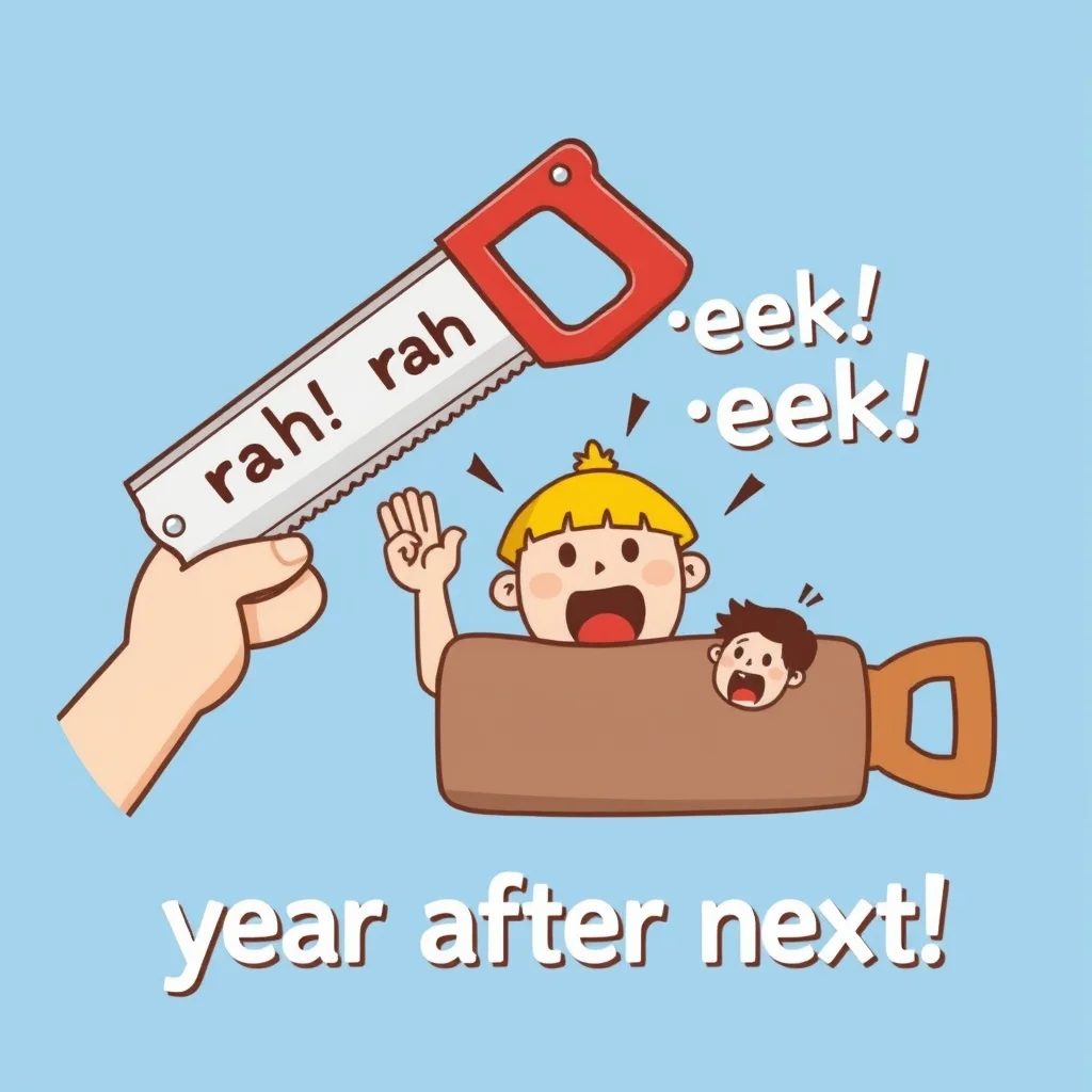 Mnemonic illustration for さ来年 — year after next