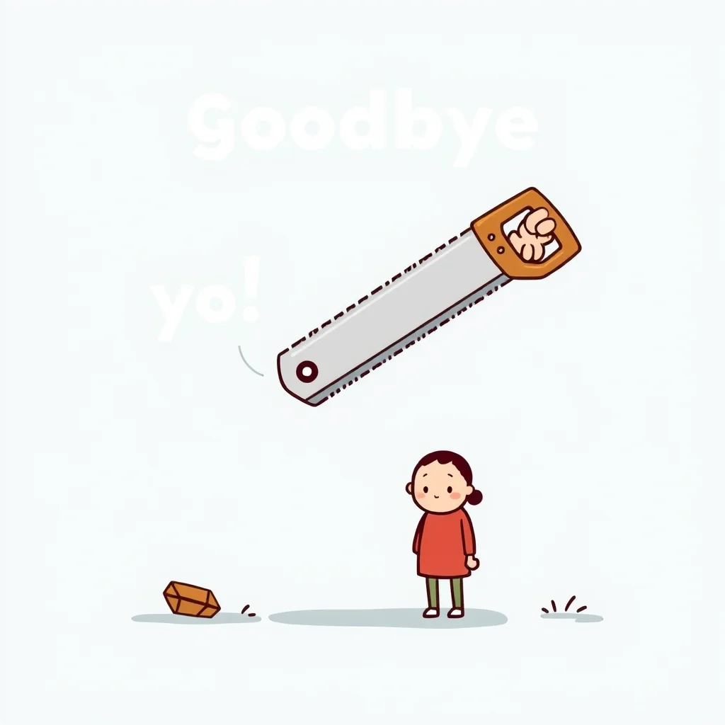 Mnemonic illustration for さようなら — goodbye