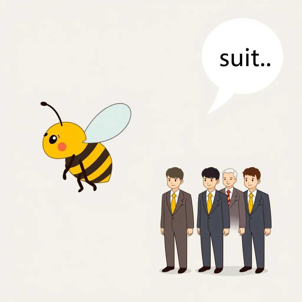 Mnemonic illustration for 背広 — men's suit