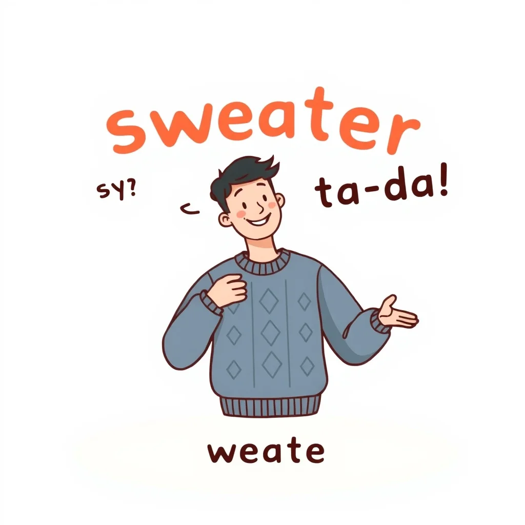 Mnemonic illustration for セーター — sweater