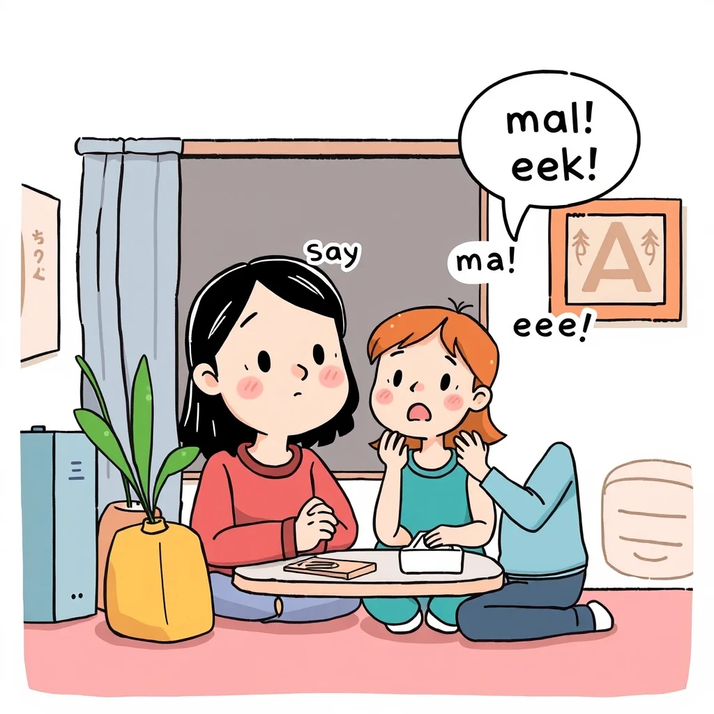 Mnemonic illustration for 狭い — narrow