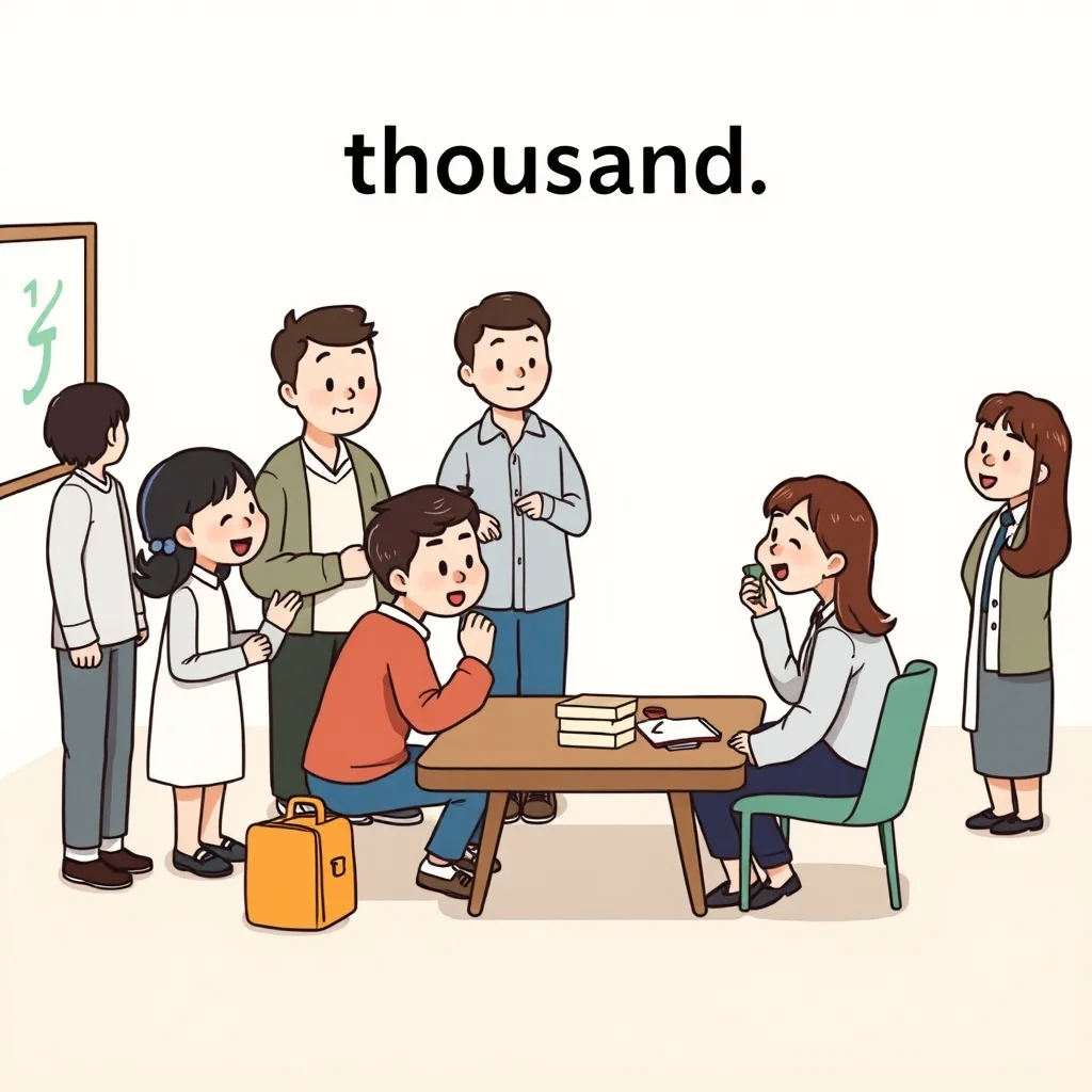 Mnemonic illustration for 千 — thousand