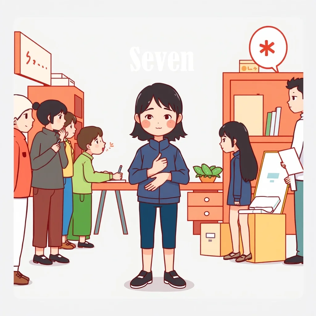 Mnemonic illustration for 七 — seven