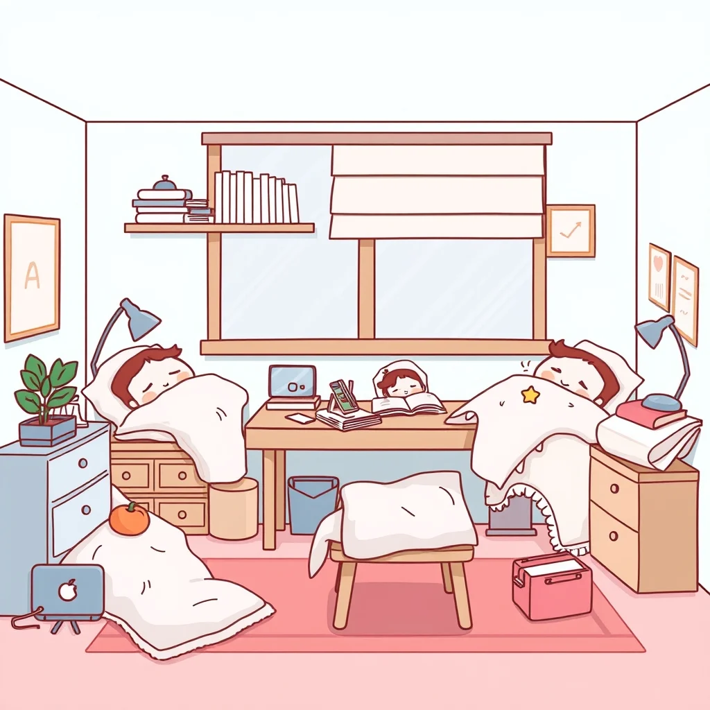 Mnemonic illustration for 静か — quiet