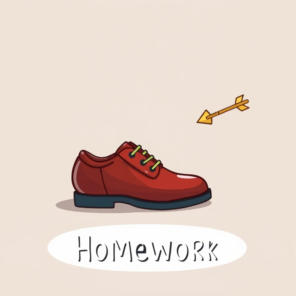 Mnemonic illustration for 宿題 — homework