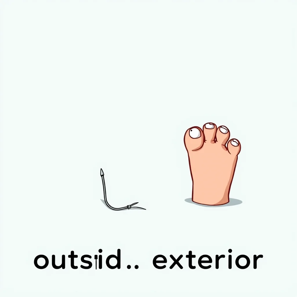 Mnemonic illustration for 外 — outside, exterior