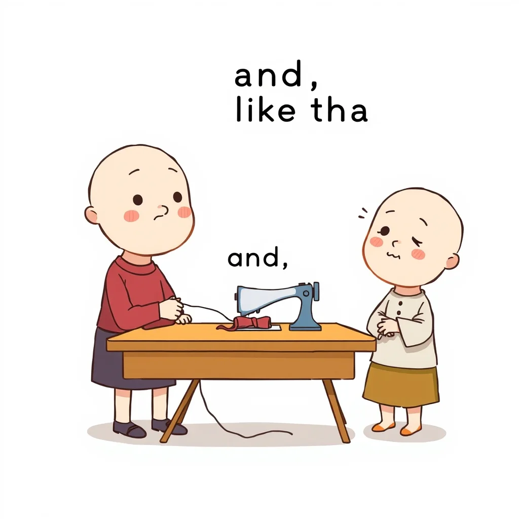 Mnemonic illustration for そうして — and, like that