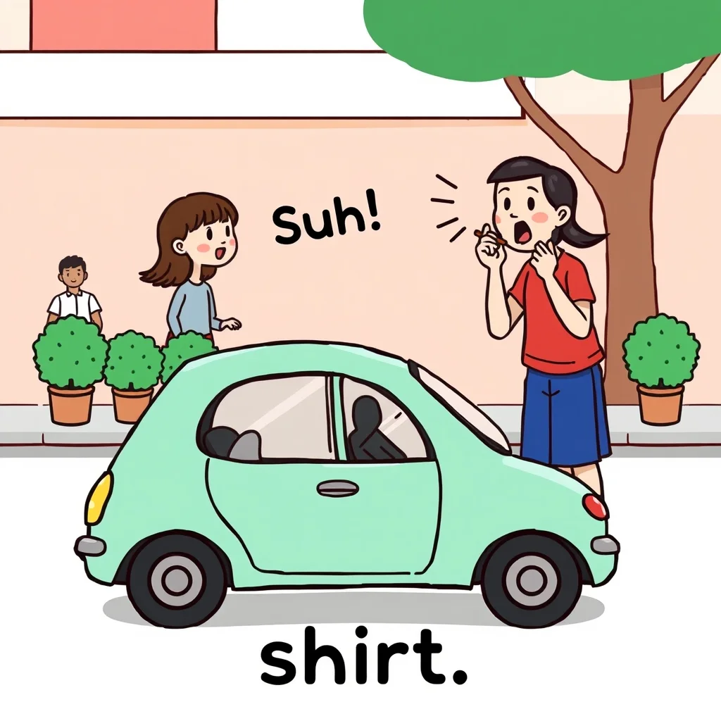 Mnemonic illustration for スカート — skirt