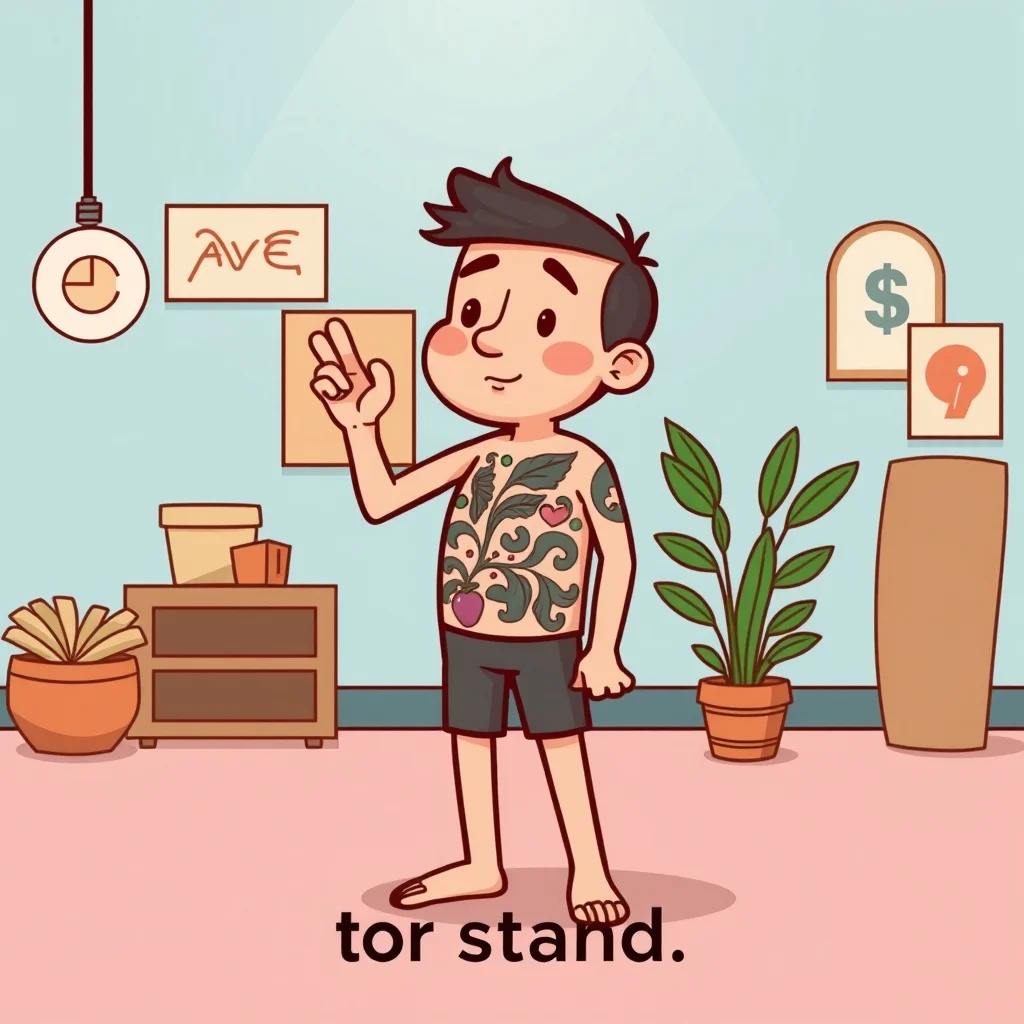 Mnemonic illustration for 立つ — to stand