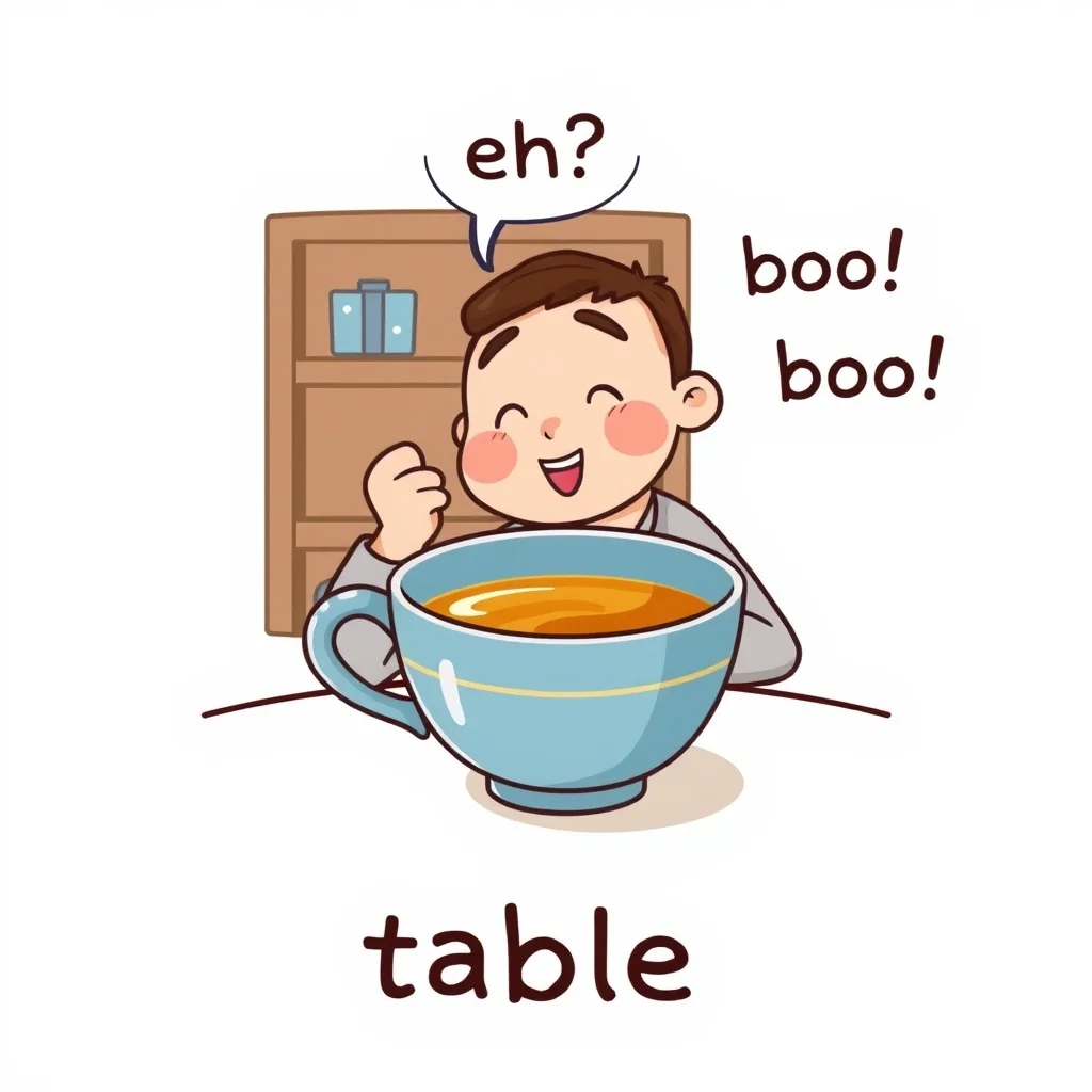 Mnemonic illustration for テーブル — table