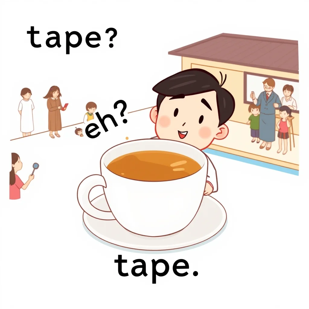 Mnemonic illustration for テープ — tape