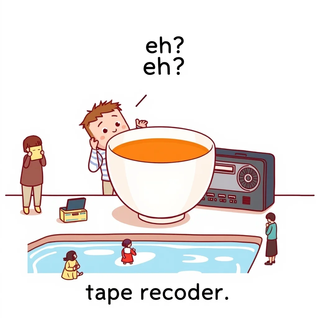 Mnemonic illustration for テープレコーダー — tape recorder